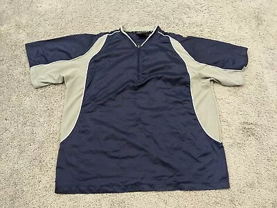Mizuno Teamwear Windbreaker Jacket Mens 2XL Blue Baseball Softball Warm-up Shirt • $18.77