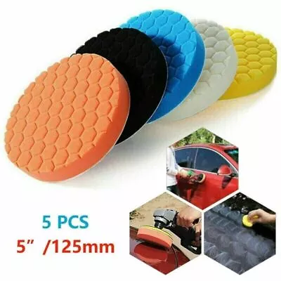 5Pcs 125mm 5 Inch Car Polisher Pad Buffer Waxing Buffing Polishing Sponge Pads • £7.25