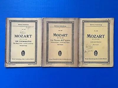 Mozart - Set Of 3 Opera Overtures - Eulenburg PB Study Scores Antique • $17.50