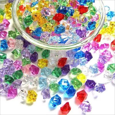 Elevate Your Home Décor With 200 Clear Acrylic Plastic Gem Stone Ice Rocks • £6.11