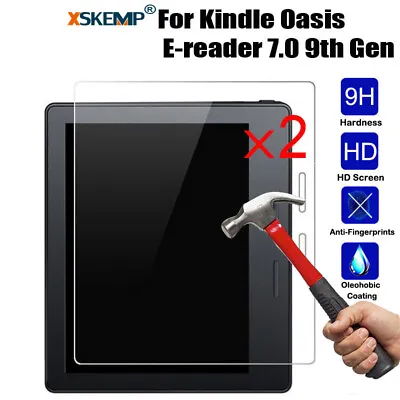 For Amazon Kindle Oasis 2017 9th Gen Tempered Glass Screen Protector Film 2PACK • $19.83