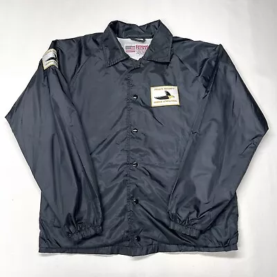 National Patrol Jacket Mens Small Grey Security Coaches Windbreaker Lined Snap • $38