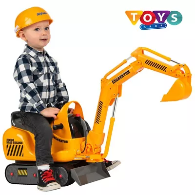 £96.54 • Buy New Ride On Toy Truck Car Excavator Builders Digger And Hard Hat Kids Play Set