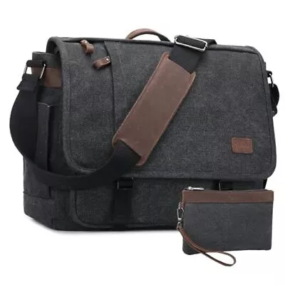 Nerlion Messenger Bag For Men 17-17.3 Inch Laptop Bag Canvas 17-17.3  Dark Gray • $59.23