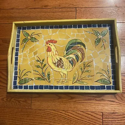 Mosaic Roster Decorative Serving Tray 19” X13” Approx • $7.99