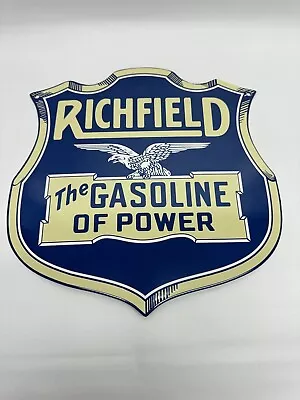 Richfield Service Station Gas Motor Oil Pump Porcelain Vintage Style Sign • $112.99