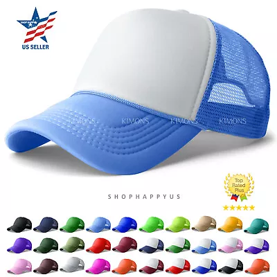 Trucker Hat Foam Mesh Baseball Cap Snapback Adjustable Plain Solid Men Hats Caps • $7.85