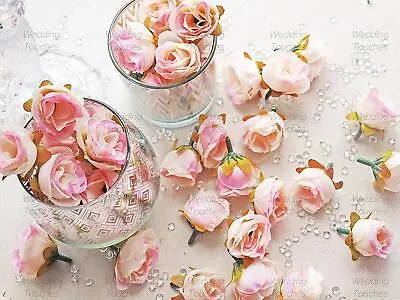 Rose Bud Decorative Synthetic Flowers (Faux Silk) In 30 Colours - Mini Rose Buds • £72.58