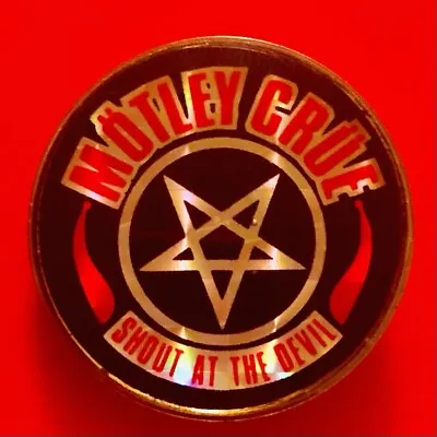 MOTLEY CRUE Shout At The Devil Pin Vintage 80s PRISM Pinback Button Badge 1983 • $35.69