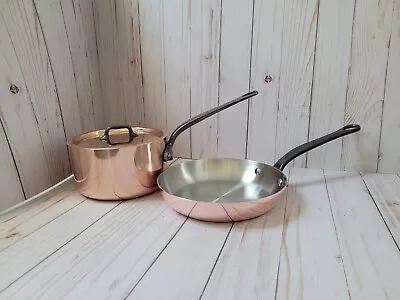 New Mauviel 1830 M'200 M'150 3-piece Copper Cookware Set With Cast Iron Handles • $369.99