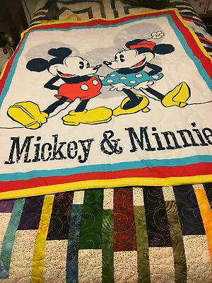 Mickey And Minnie Mouse Baby Quilt • $30