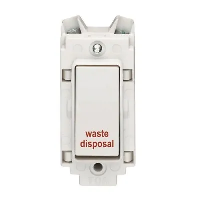 Crabtree 4460/WD 20A Double Pole Grid Switch Module   Waste Disposal   White • £5