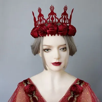 $26 • Buy Victorian Red Rose Queen Tiara   Fascinator - Festival Wear  FREE STANDARD POST