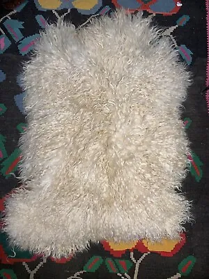 TURKISH   Angora Shaggy Long Ahir Doll RUG ANTIQUE EXCELENT • $250