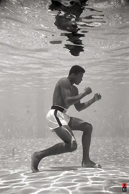 MUHAMMAD ALI UNDER WATER 24x36 Poster SONNY LISTON BOXING ICON CASSIUS CLAY NEW! • $17.99