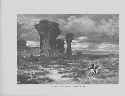 Dial Rock Red Buttes Laramie Plains By Thomas Moran 1874 Original Print ! • $8.99