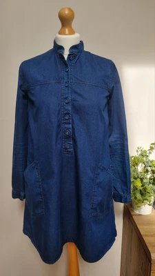 Acne Jeans Size 8 Blue Denim Tunic Short Dress Long Sleeve • £14.99