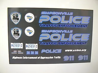 Simpsonville  SC Police Patrol Car Decals  1:18 • $14.97