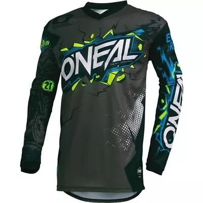 O'Neal Racing Element Villain Motocross Jersey - Black/Grey/Blue All Sizes • $26.99
