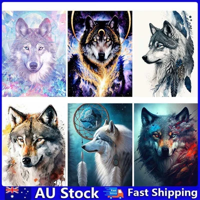 $6.59 • Buy 5D DIY Full Drill Diamond Painting Wolf Embroidery Kits Cross Stitch Art Craft