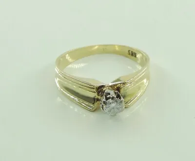 Vintage Women's Ring 585 14K Yellow Gold With Diamonds Approx.0.20ct (57 (18.1mm Ø)* • $535.61