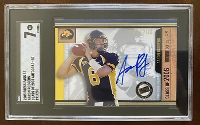 2005 Press Pass Se Aaron Rodgers Class Of 2005 Rookie Rc On Card Auto /200 Sgc 7 • $489