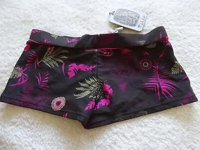 Fat Face Brown Mix Floral Leaf Print Boyshorts Bikini Tankini Bottoms Size 8 • £15.99