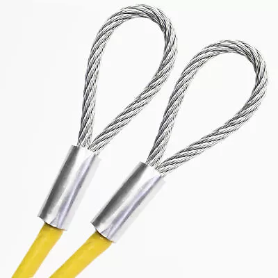 3/16  COATED PVC GALVANIZED STEEL CABLE METAL WIRE ROPE 1ft-75ft (Clear Yellow) • $18