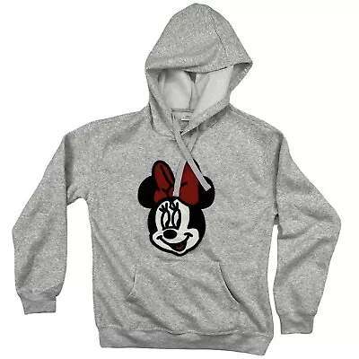 Minnie Mouse Womens Character Fleece Hoodie Gray Heather Size Medium • $14.99