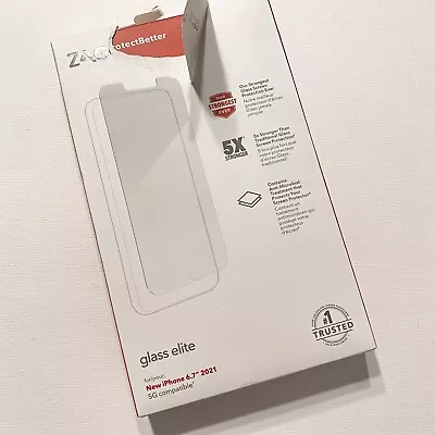 New ZAGG Screen Protector Glass Elite For New IPhone 6.7  2021 5G Compatible • $14