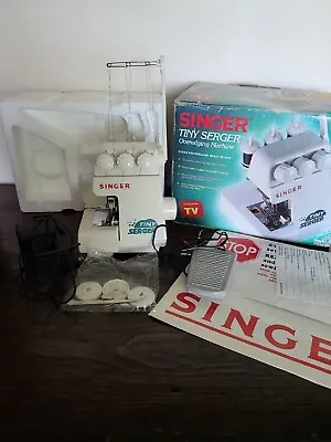 Vintage Vtg 80s Singer Mini Tiny Serger Overedging Sewing Machine TS380A- In Box • $60