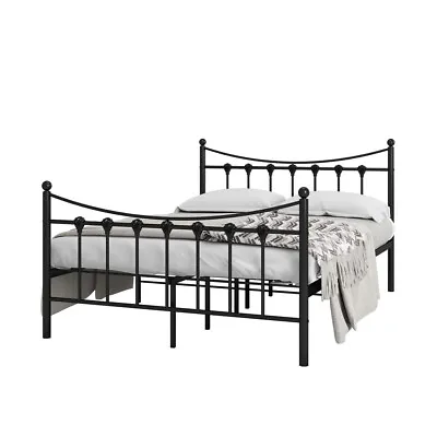 Panana 4ft 4ft6 Double Strong Metal Bed Frame Solid Bedstead Base + MATTRESS • £105.98