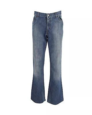 Yves Saint Laurent Flared Hem Jeans In Blue Cotton Denim FR50 • £143