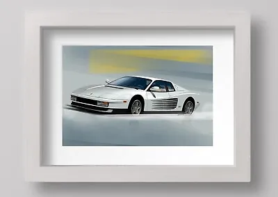 Ferrari Testarossa From Wolf Of Wall Street Drawing Poster Print Art A4 • £9.99