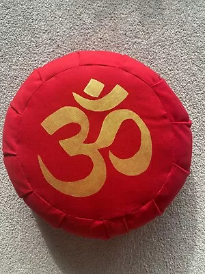 Om Yoga Zafu Meditation Yoga Buckwheat Filled Cotton Bolster Pillow Cushion • $25