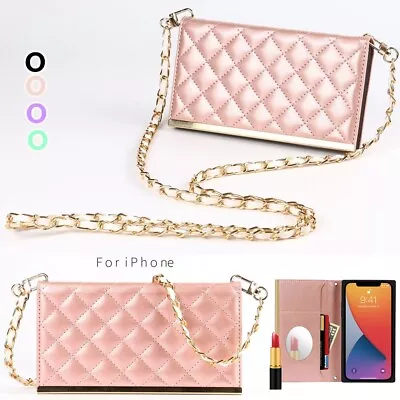 $14.59 • Buy Leather Wallet Crossbody Strap Case Cover For IPhone 14 Pro Max 13 12 11 XS XR
