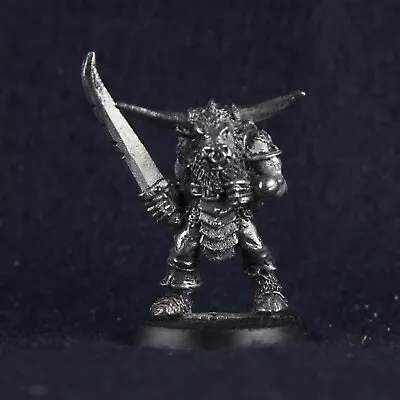 Realm Of Chaos Beastman Bull Head Minotaur Slaanesh Sword Citadel Metal G273 • £15.99