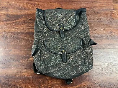 MOSSIMO Women's Black/Gold Graphic Flap BackPack • $7.25