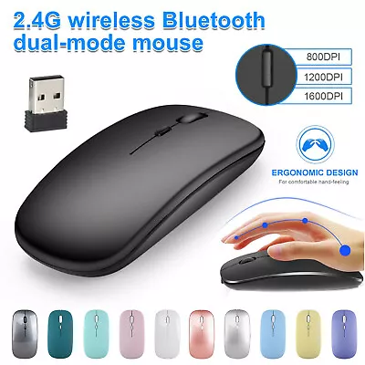 $16.99 • Buy Universal Slim Wireless Rechargeable Mouse For MacBook Air Pro IPad IMac PC