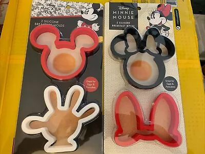 Disney Mickey And Minnie Mouse Silicone Breakfast Molds Lot Of 2 4 Total Molds • $15