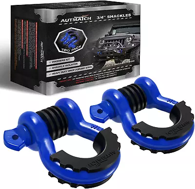 D Ring Shackle 3/4  Shackles (2 Pack) 41887Ibs Break Strength With 7/8  Screw  • $36.99