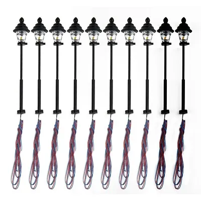 10* - Model Railway Led 1:160 Lamps N Scale Gauge 4.5cm Round Head Street Lights • £6.74