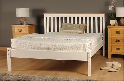 £104.99 • Buy Wooden Bedframe Low Footend In Pine, White With Pine Mattress Option