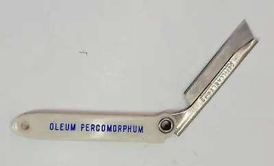 VTG Pablum Pabena Straight Razor Pocket Knife USA Advertising Oleum Percomorphum • $24.99