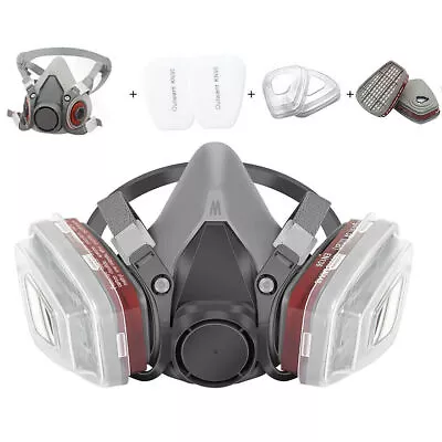 6200 Half Face Gas Mask Chemical Paint Spray Vapor Respirator Reusable Gas Mask • £8.69