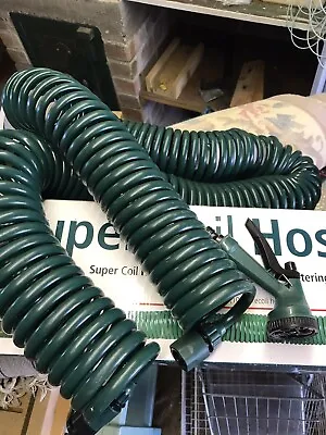 Coopers Super Coil Garden Hose With Fittings And Five Function Spray Gun. • £14.95