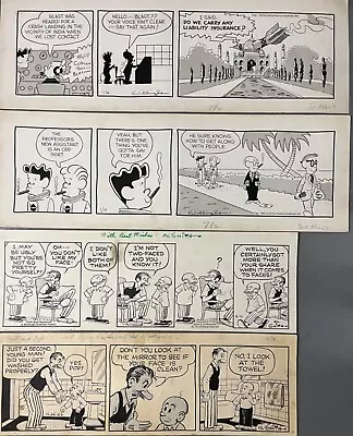 LOT-4 DAILY STRIP ORIGINAL ART Keith Willingham Blast Blair AL SMITH MUTT & JEFF • $60