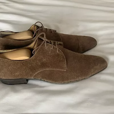 Bally Suede Brown Formal Lace Up Shoes Size UK 9E Mens  Made In Italy Used • £25