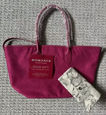 Ralph Lauren Pink Tote Handbag Romance Faux Suede Free Wallet • $10