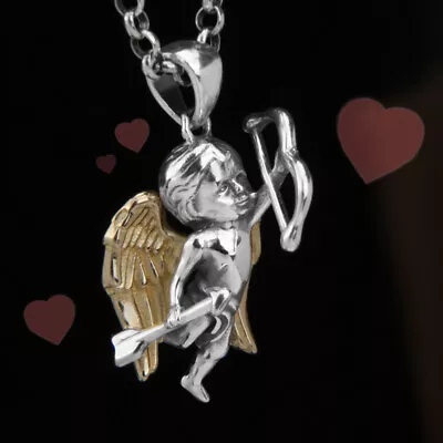 Womens Mens Solid 925 Sterling Sliver Angel Demon Pendant Retro Thai Silver • $30.26